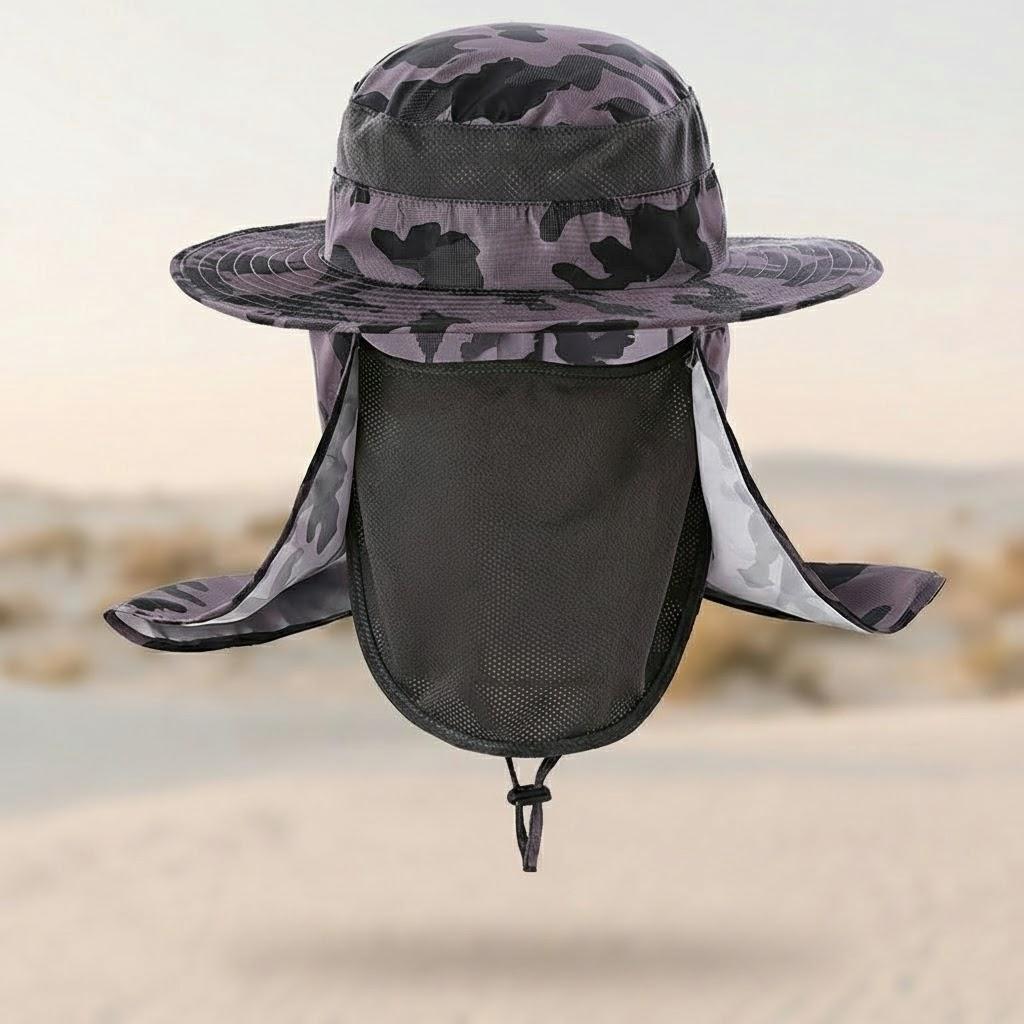Fishing Hat Camouflage Outdoor Wide Brim UV Protection Breathable Comfortable Multi-Function Sun Protection Fishing Gear