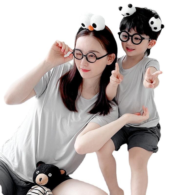 Children's Pajamas Summer Thin Short-sleeved Casual Boys and Girls Set Family Home Wear Set