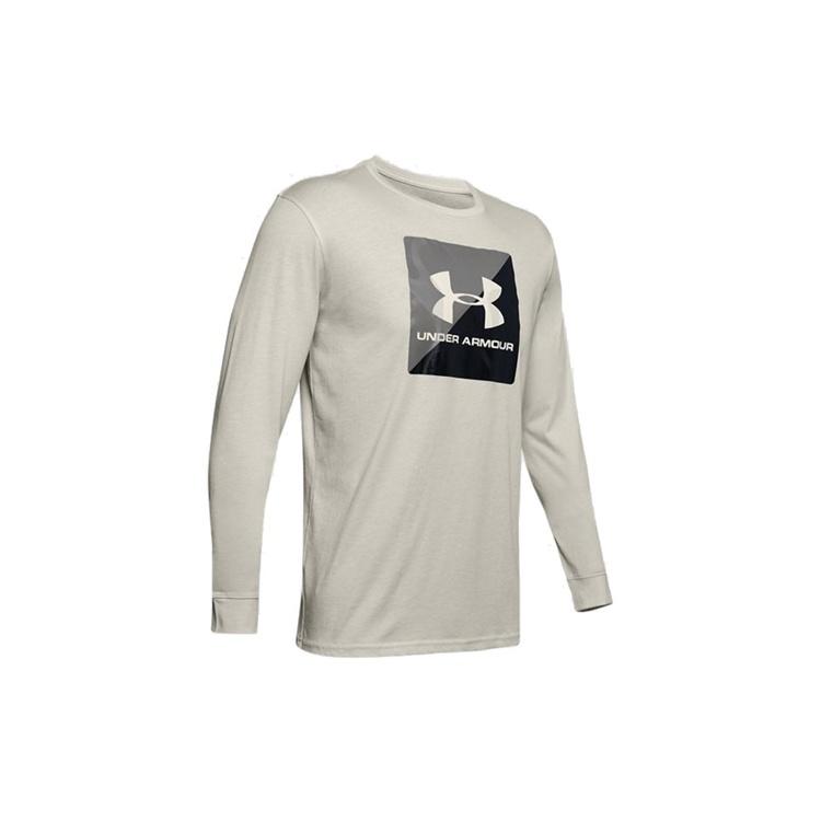 Men s Under Armour Half Logo Training Sports Long Sleeves T-shirt White 1351624-110 XXL