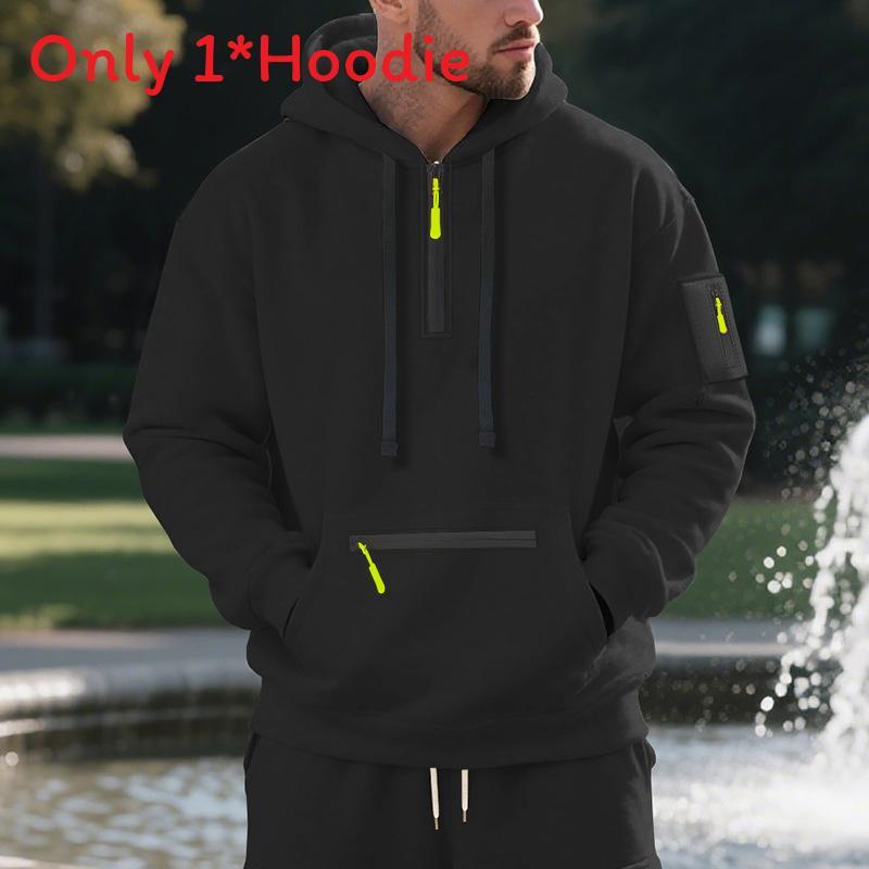 Mens Fleece Hooded Sweatshirt With Zipper For Casual Winter Wear