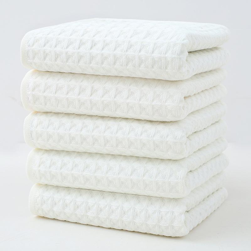 Pure Cotton Waffle Towel Set, Gift Set, All Cotton Towel Soft and Absorbent, Thickened Pure Cotton Bath Towel