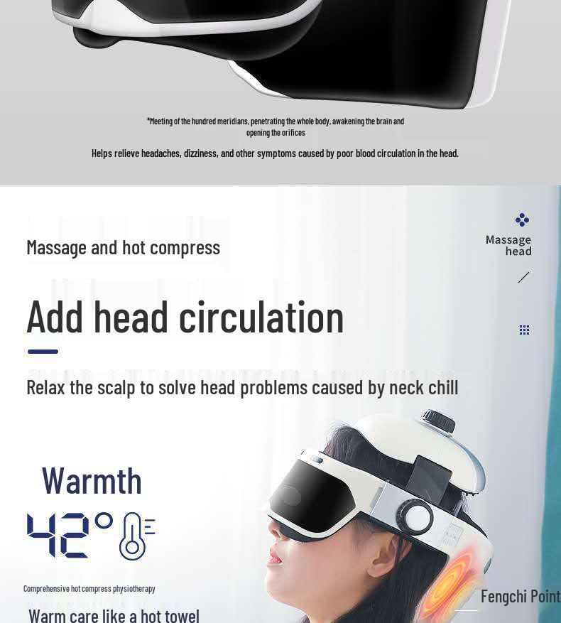 Automatic Scalp Massager Helmet for Migraine and Fatigue Relief, Sleep Aid, and Meridian Dredging.