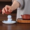 Ceramic Kitten Incense Holder & Pen Rest - Cute Cat Teapot Lid & Table Decor