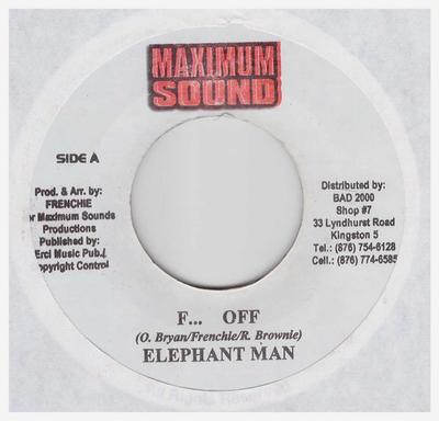7-tums Skiva ELEPHANT MAN - F... Off INGEN Maxljud 2001 Jamaica Reggae, Ska & Dub Använd