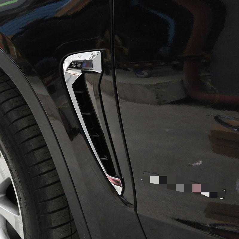 For BMW X5 F15 2014 2015 2016 2017 Car Styling ABS Chrome Side Wing Fender Air Guide Vents Frame Trim