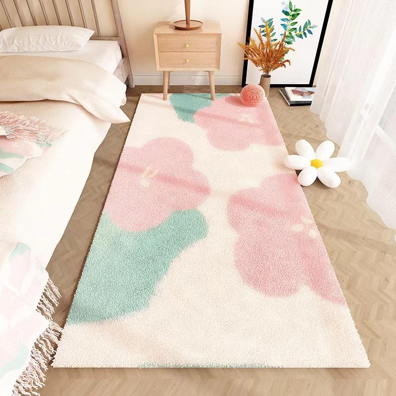 Korean-Style Fresh and Simple Rug Home Bedroom Rectangular Bedside Rug Bay Window Mat Stain-Resistant Rug