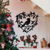 Wrought Iron Heart Cardinal Metal Wall Decor for Christmas Halloween Easter Valentine Thanksgiving