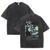 Van Gogh Famous Painting Print Męska Koszulka Czysta Bawełna Letnia Okrągły Dekolt Krótki Rękaw Luźne Modne Streetwear Koszulki