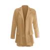 Women's Fashion Solid Color Long Sleeve Decorative Pocket Casual Jacket