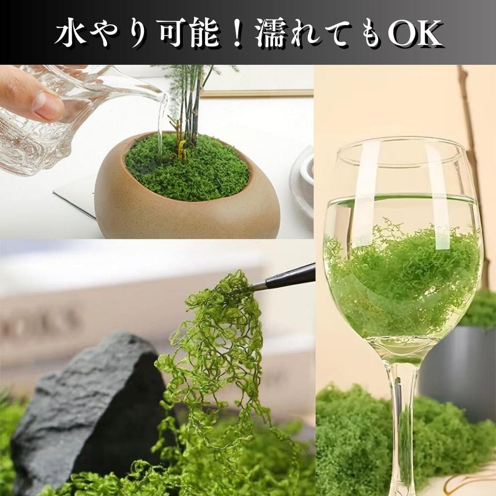 CHASO Moss Faux Greenery for and Dark 30g Houseplants, Bonsai, Dioramas, Green,