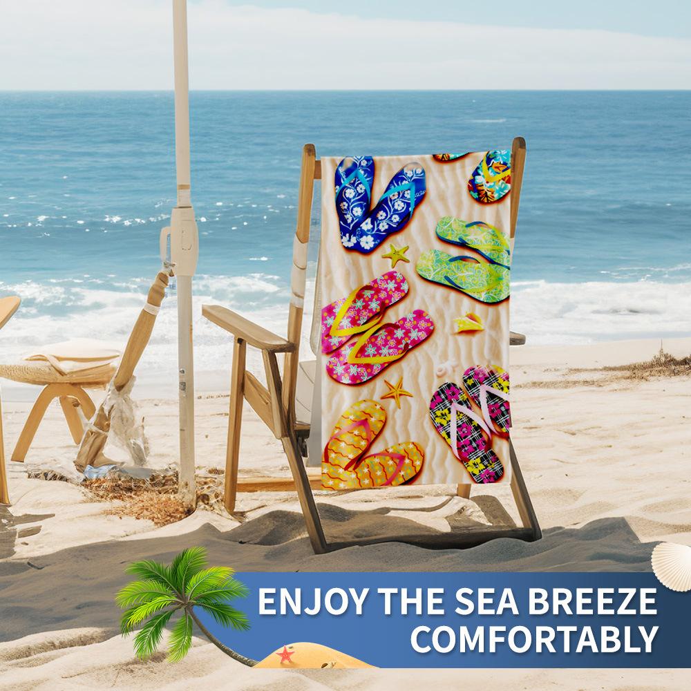 Beach Towel Pattern Printed Absorbent Bath Towel Versatile