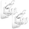 2 Pcs Curtain Rod Hooks Two Installation Ways Self-adhesive No-puching Anti-slip Wall-punching with Nails Great Load Bearing Bedroom Livingroom