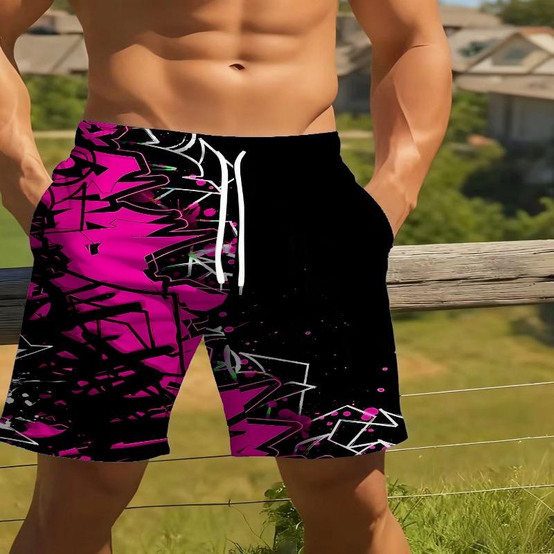Men's 3D letter printed beach shorts