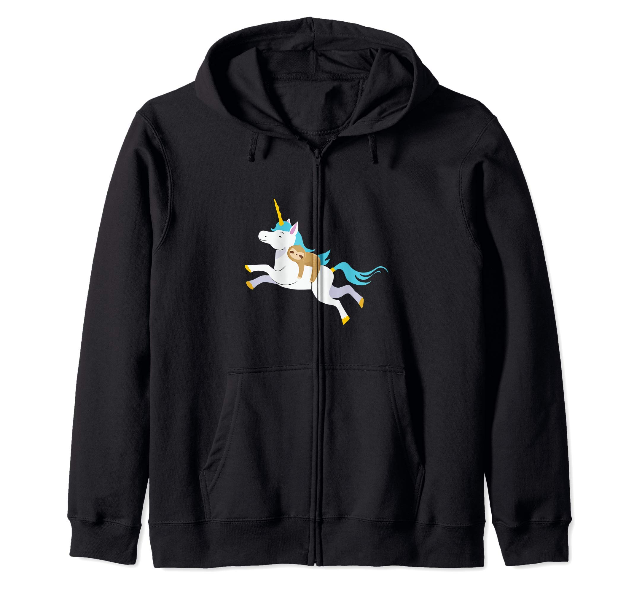 

Kawaii Sloth Riding A Unicorn Zip-Up Hoodie