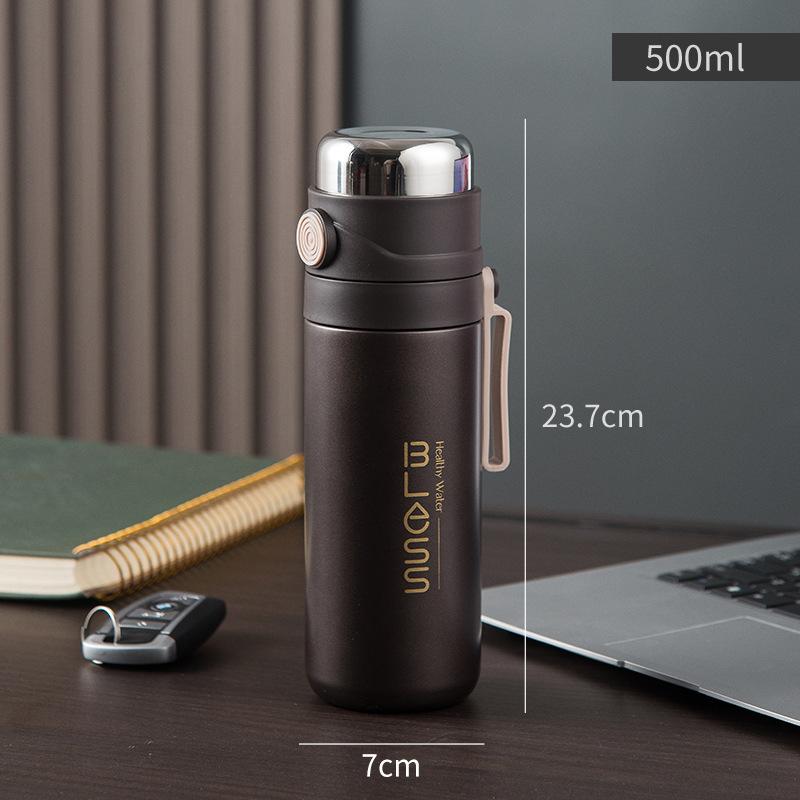 Large Capacity Thermos Cup 500ml Vacuum Flasks Portable Stainless Steel Thermos Cup Water Bottle Travel Tea Mug Office Thermos Cup