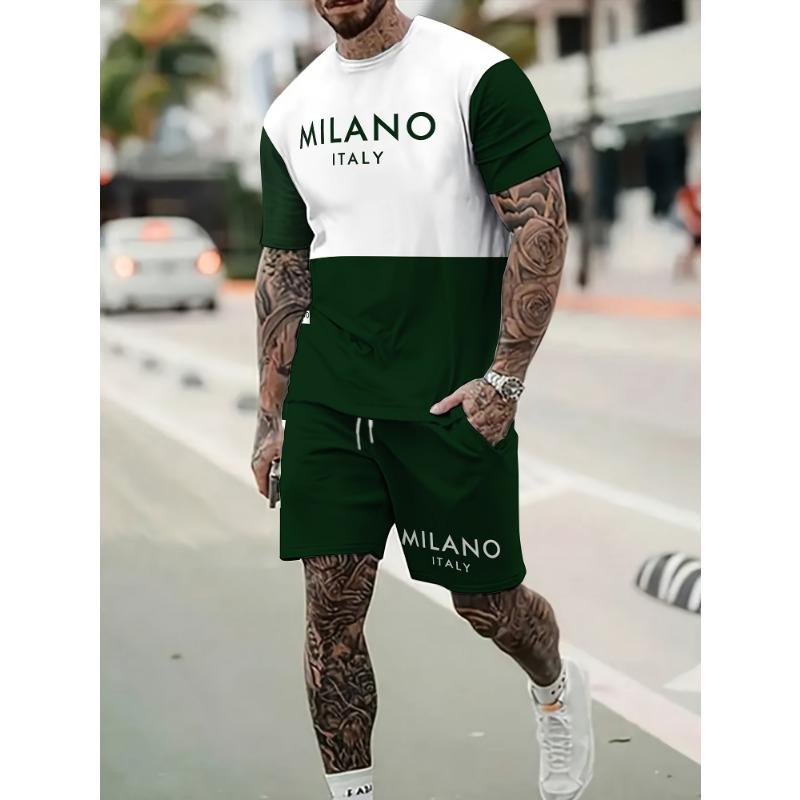 Summer 2026 new men's suit with letter prints, casual, fashionable, comfortable