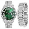 Wasserdichte Iced Out Uhr Kalenderfunktion Herrenuhr Luxus Quarz Armbanduhr Schmuckuhr