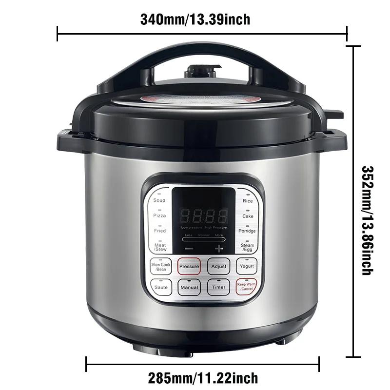 6L 220V Electric Pressure Cooker Stainless steel Smart Multicooker for Kitchen Slow Cooker Rice Cooker Steam Pot Food Warmer