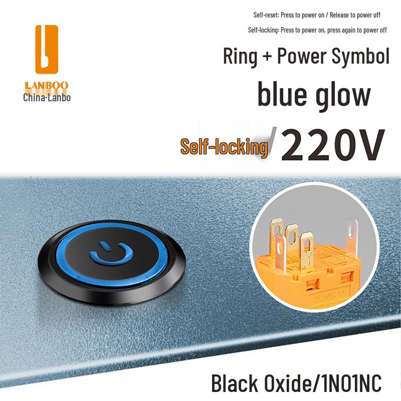 Lanbo 22A Stainless Steel Illuminated Self-Locking Momentary Push Button Elevator Switch