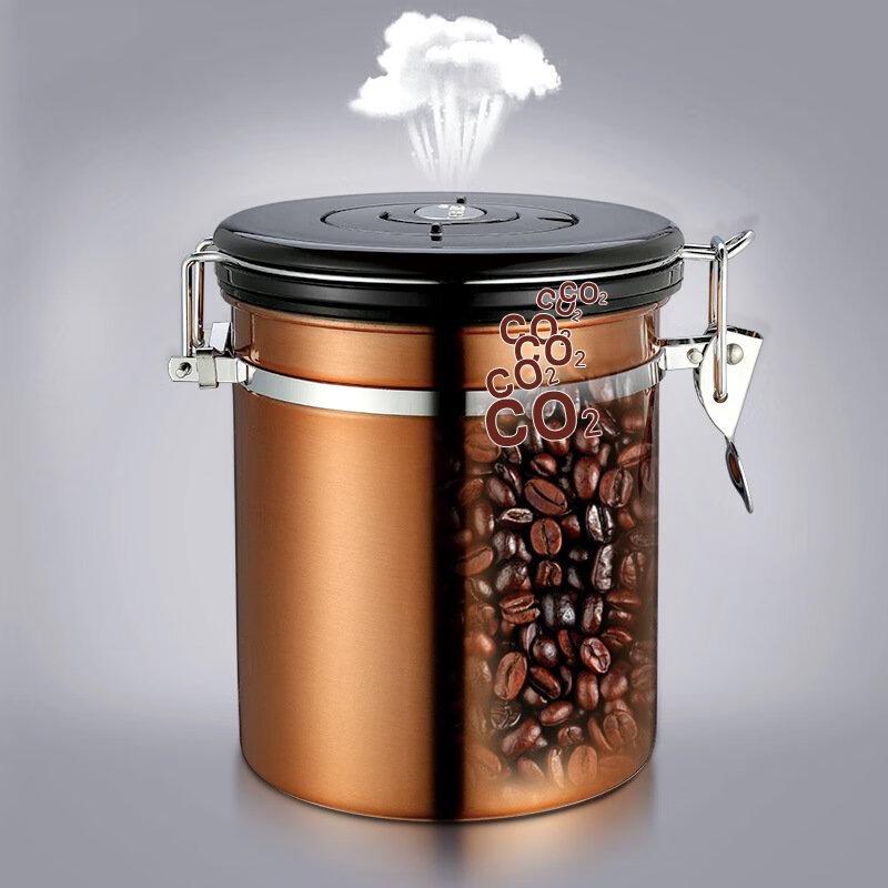 Stainless Steel Coffee Storage Canister with Air Valve