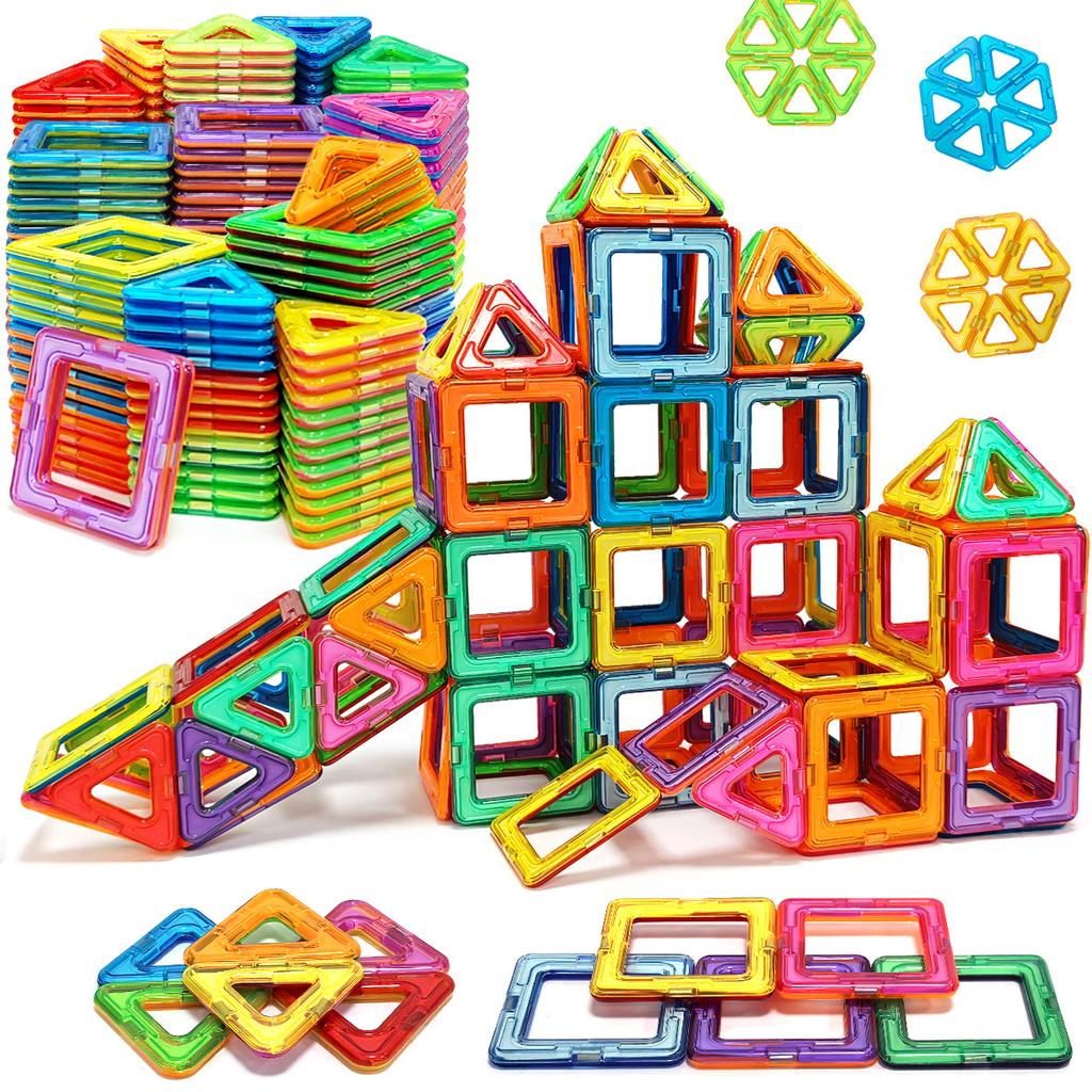 Children Magnetic Building Blocks Set, 30+ Large Abs Educational Puzzle Toys, 3D Shape Changing, Vibrant Colors