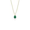 Emerald Solitaire Necklace, 14K Solid Yellow Gold Emerald Necklace, Pear Shape Emerald Necklace, May Birthstone, Green Emerald, Gemstone