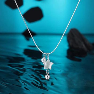 Five-Pointed Star Shell Pendant Necklace: Women's Unique Clavicle Chain Accessory
