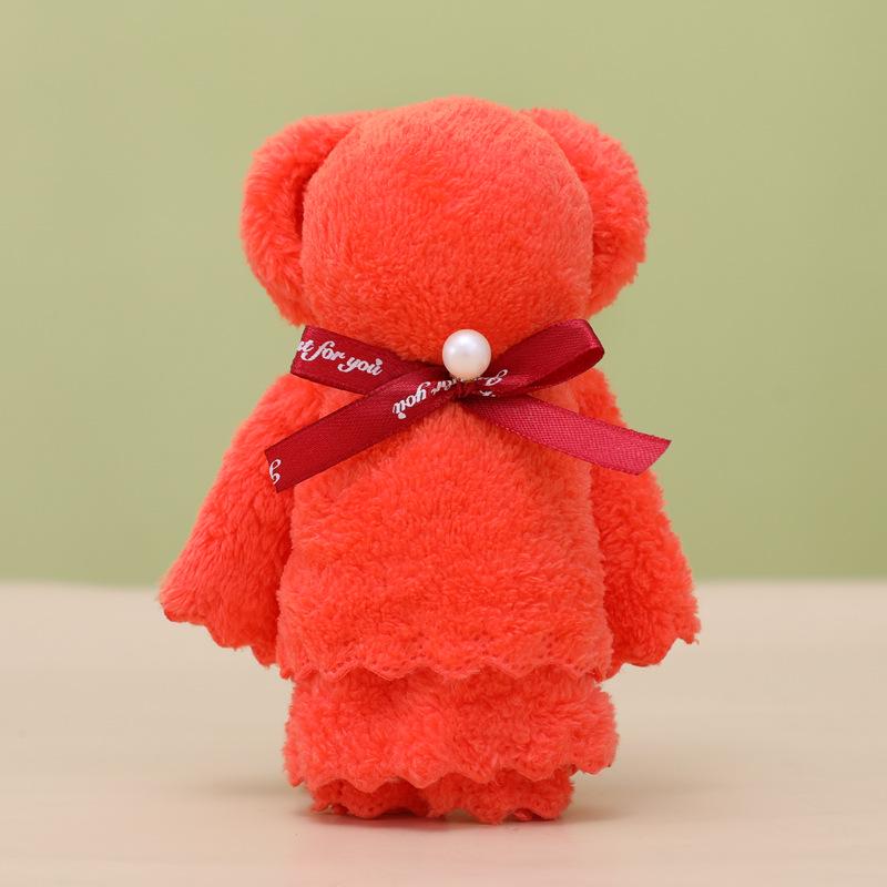 Coral Fleece Pineapple Grid Little Bear Towel - 30*30, Party Favor Gift