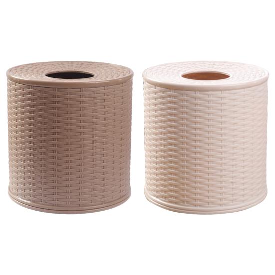 Imitation Rattan Tissue Box Waterproof Wear Resistant Plastic Tissue Holder for Kitchen
