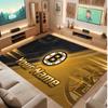 Tappeto in Cristallo Vellutato Personalizzato Boston Bruins, Tappeto Morbido Antiscivolo con Testo Nome Personalizzato per Soggiorno Camera da Letto
