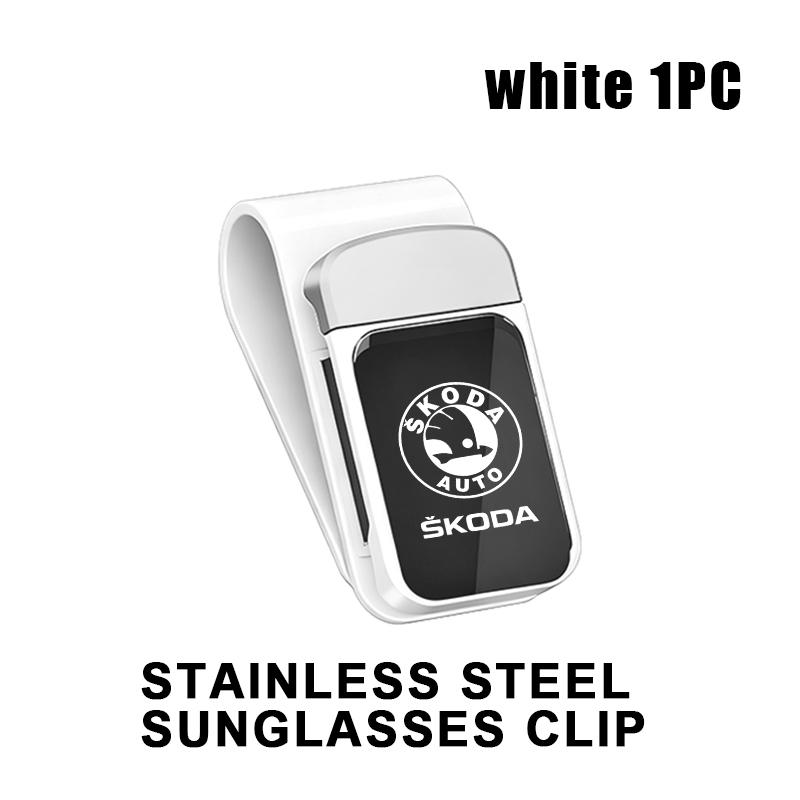 lbrgx4 Car Interior Sun Visor Eyeglasses Holder Sunglasses Clip For Skoda Fabia 1 2 Octavia a7 RS Superb Rapid Yeti Karoq Vision