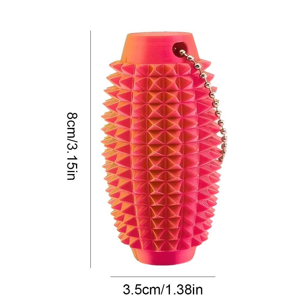 3D Printed Little Spiky Sensory Roller Toys Stress Relief Spiky Stim Tactile Keychain Mini Grippie Fidget Toys Keychain Pendant