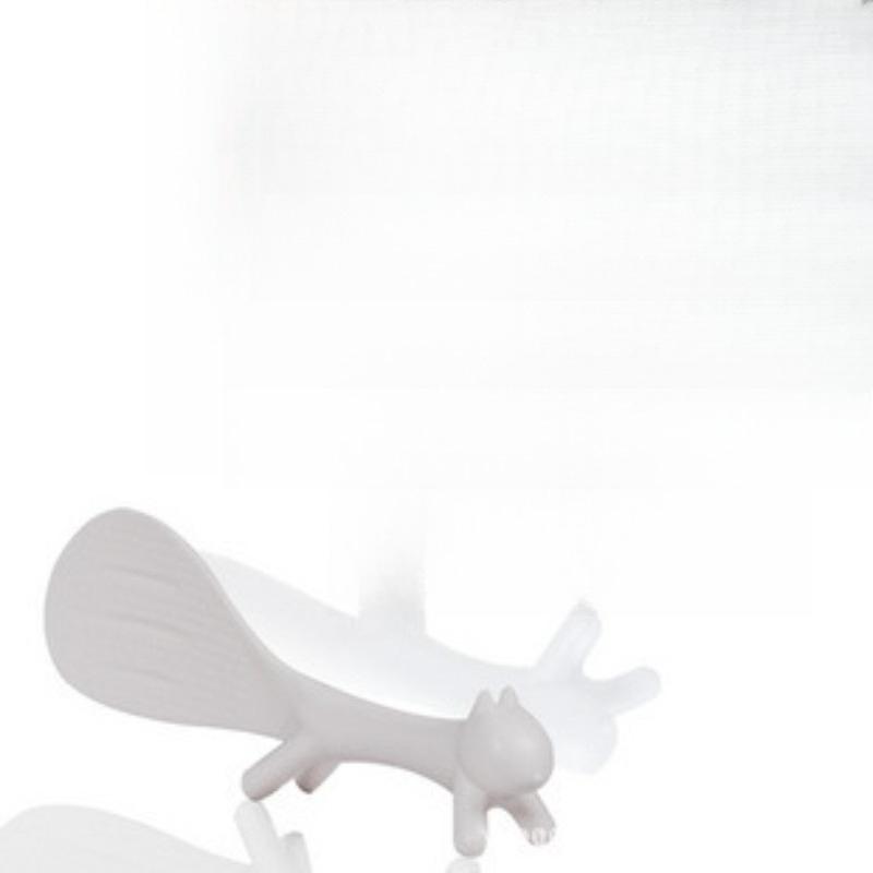 3 Colors Cartoon Squirrel Spoon Non Stick Rice Can Stand Up Paddle Ladle Lovely Meal Cooking Tools Kitchen Accessories Rice 21 5.7 белый