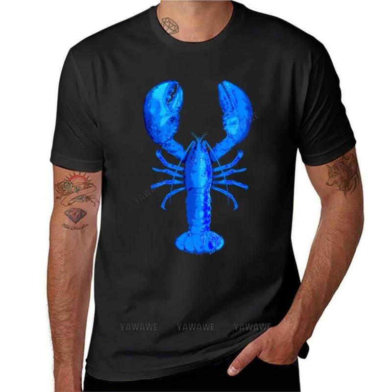 Blue Lobster Tshirt Funny T Shirt Summer Clothes Anime Fitted T Shirts For Unisex Teenagers Black Tshirt Summer