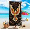 Large Microfiber Beach Towel,Tribal Sun  Native American Inspired Print,Sand Free & Quick Dry,for Ethnic Themed Summer Beach Use