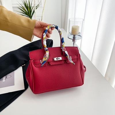 Dames tas Herfst en Winter Lychee Patroon Draagbare Platinum Tas Textuur Grote Capaciteit Schouder Diagonale Span Tas
