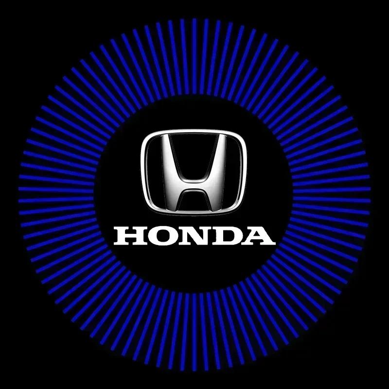 H 2pcs Car Door Projector Lamps Welcome Shadow Lights For Honda Civic Fit Jazz Accord HRV CRV City Passport Pilot Vezel stickers TP6
