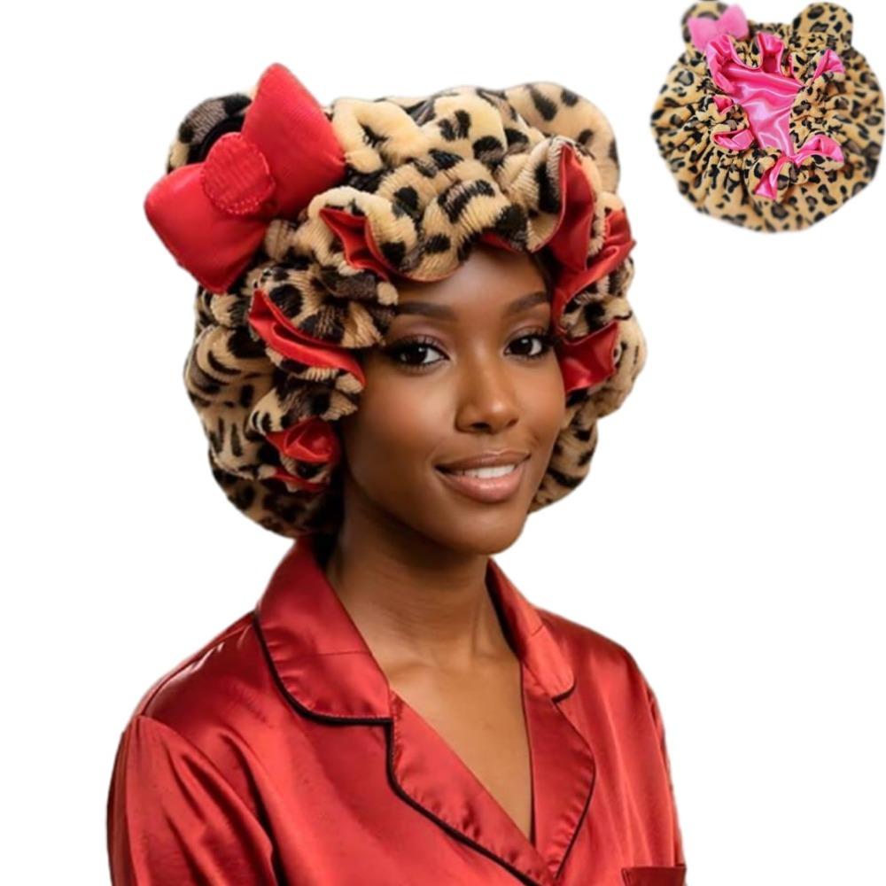 Creative Soft Hair Drying Cap Microfiber Quick-Drying Dry Hair Towel Absorbent Leopard Print Hair Towels Face Wash