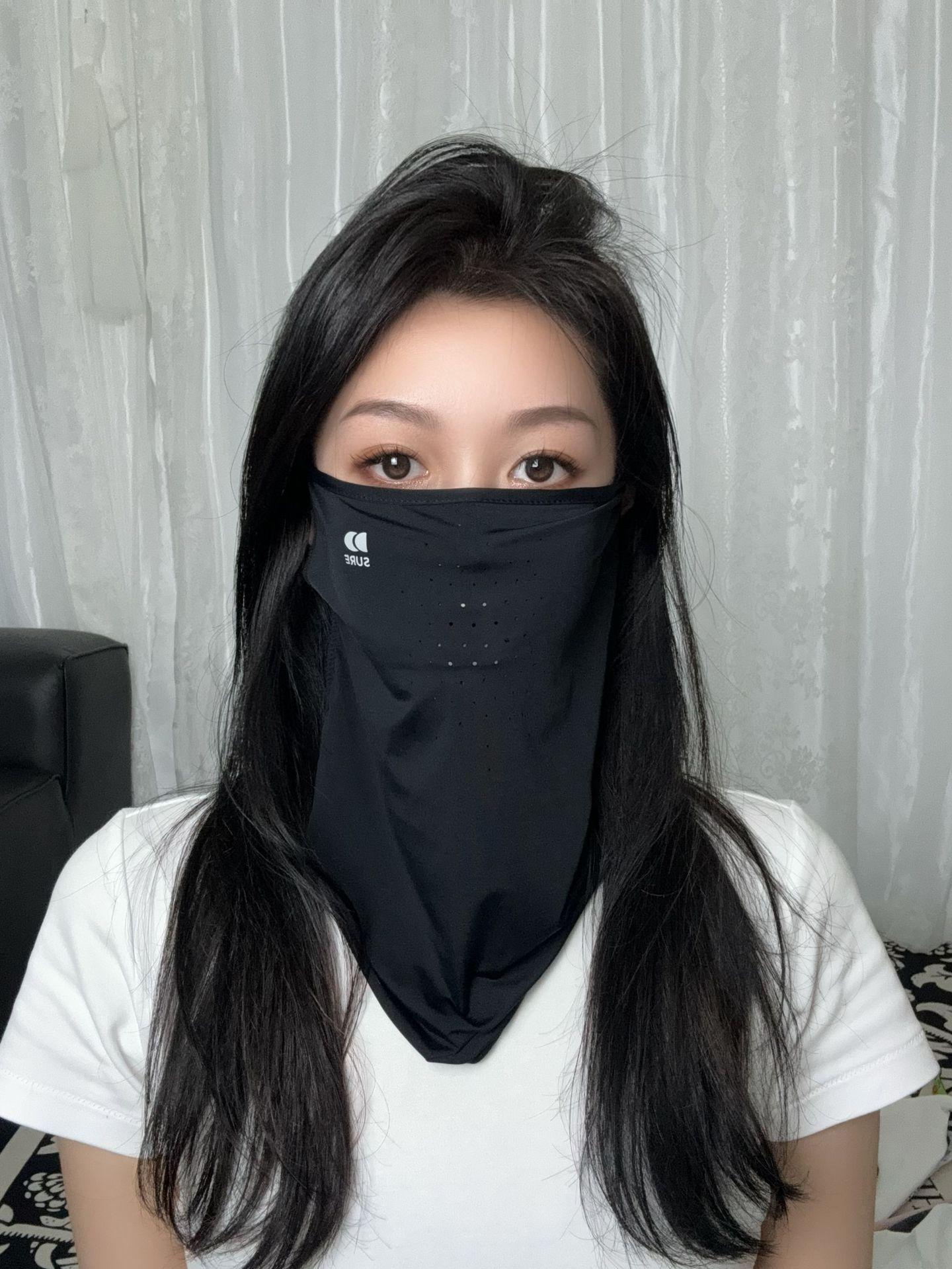 

Women s Anti-UV Breathable Nylon Face Mask for Cycling and Driving - Full Face and Neck Protection with Sun Visor чорний