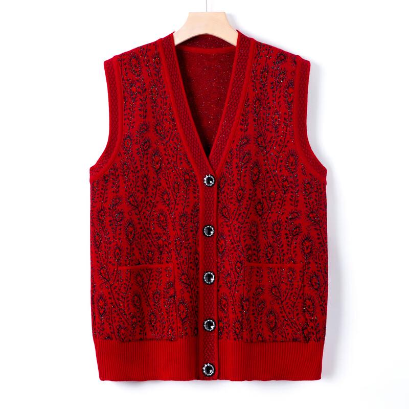 Women's Middle-Aged & Elderly Thick Knit Vest
