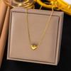 Exquisite Mini Small Heart Pendant Necklace for Women Anti-Tarnish 18K Gold Plated Clavicle Chain Minimalist