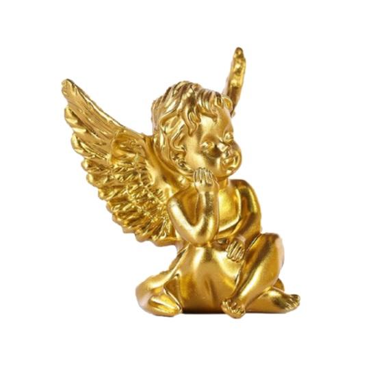 Little Angel Figurine, Resin Cherub Angle Sculpture, Remembrance Healing Sympathy Gift for Bedroom, Shelf, Office Desk Decor