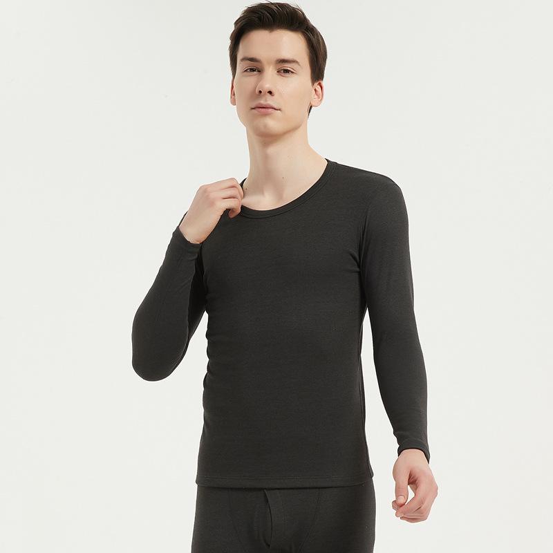 Men's Silk Fleece-Lined Seamless Underwear Set - High Elasticity, Warm, Constant Temperature Base Layer for Autumn