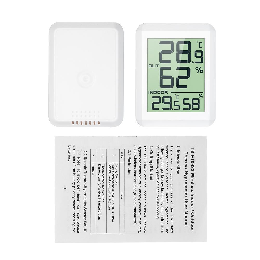 Wireless Mini LCD Digital Thermometer Hygrometer Indoor Outdoor  degrees C  degrees F Temperature Humidity Monitor
