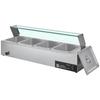 Commercial Food Warmer, 1500W Electric Stainless Steel Steam Food Warmer with Glass Cover, 4-Pan Countertop Buffet Bain Marie with Soup & Perforated
