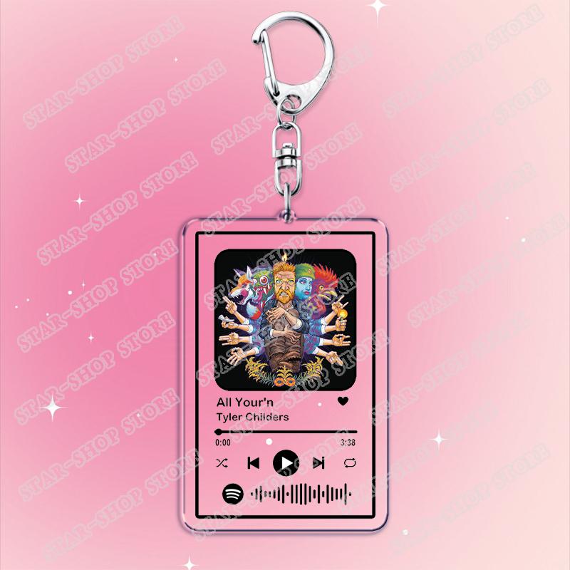 

Country Music Keychains for Women Accessories Bag Singer Feathered Indians Purgatory Shake The Frost Keying Jewelry Fans Gifts