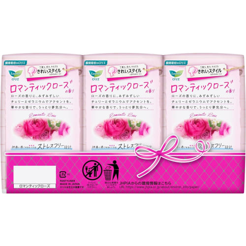 Laurier Kirei Style Panty Liners, 36 Sheets x 3 Packs x 2 Sets + Sakuyahime Store Original Lottery Ticket (Romantic Rose Scent)