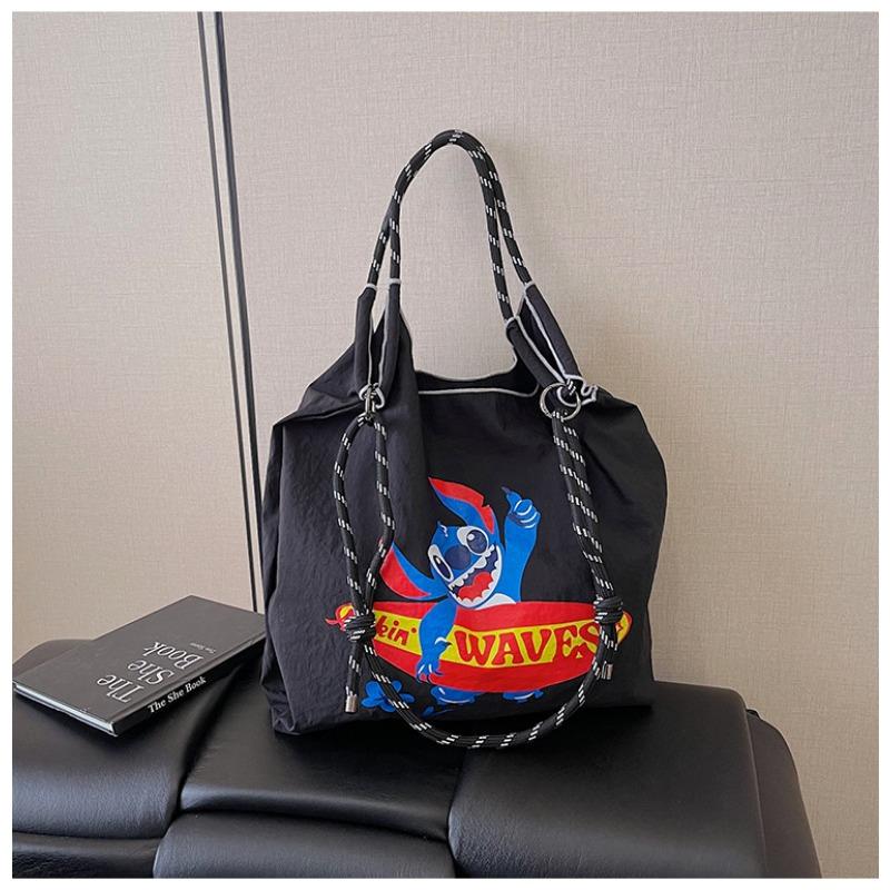 

Premium new bag, women s messenger bag, environmentally friendly shopping bag, large capacity embroidered flower hand-held canvas bag, cartoon bag. 32*30*4cm чёрный