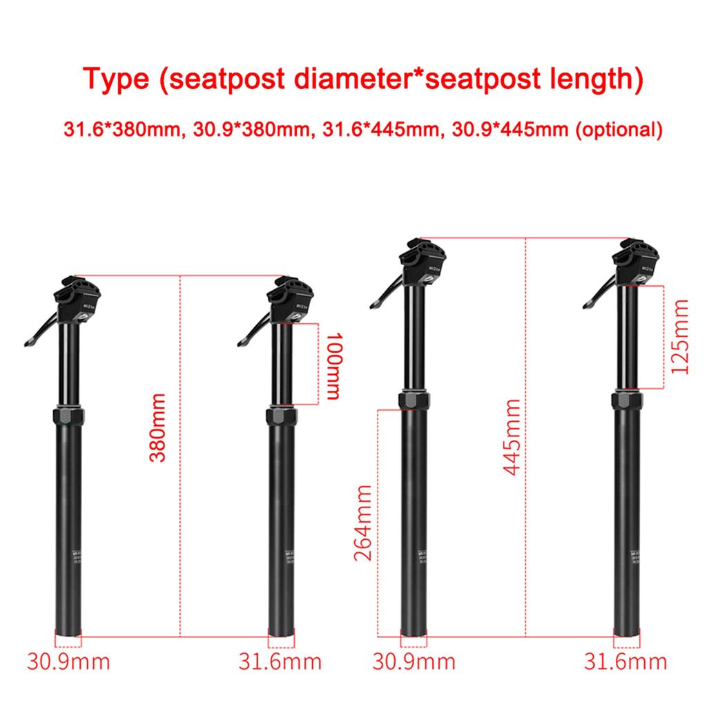 Telescopic Bicycle Seatpost 30.9/31.6mm Adjustable Height Bike SeatTube Aluminum Alloy Hydraulic Bicycle Seatpost Cycle Accessor
