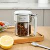 Glass Spice Jar With Built-In Spoon & Handle, Airtight Seasoning Container, Food-Grade Salt Sugar Storage Canister For Kitchen
